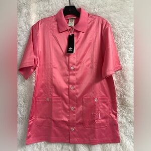 Adidas x Fuckingawesome Shoot Satin Shirt Pink Size small